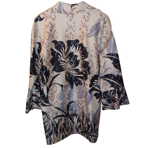 Chicos Travelers Open Front Floral Jacket US 12P Large P Lightweight Kimono - Picture 2 of 9